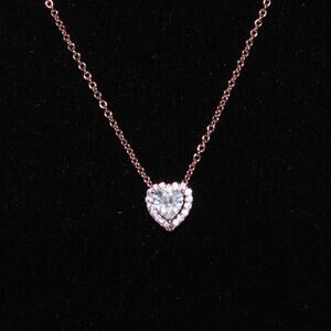 Pandora Sparkling Heart Collier Necklace in Rose Gold Women's Heart Necklace